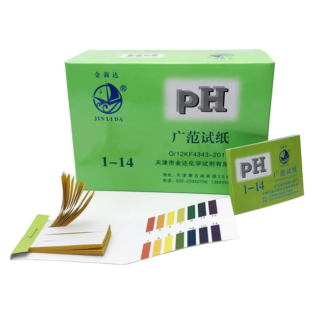 
Solution test pH Range 0-14 Four-color wide indicator test paper of 