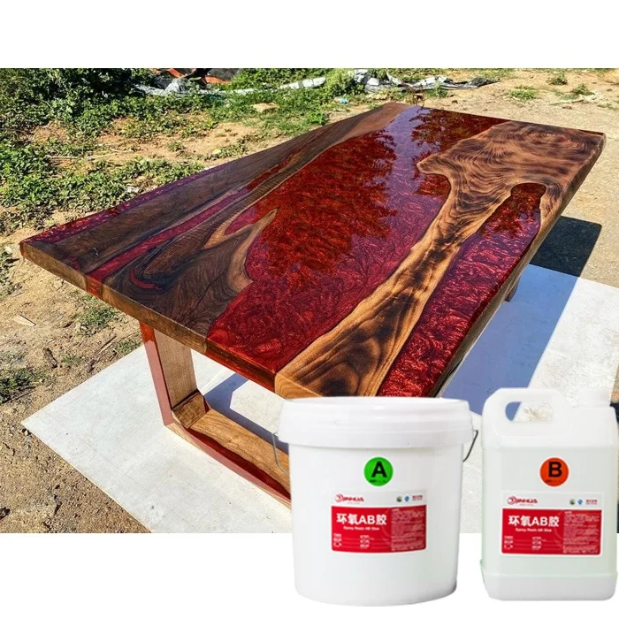 New Fashion Clear Epoxy Resin AB Glue for Art Dinner Wood Tables Casting Furniture