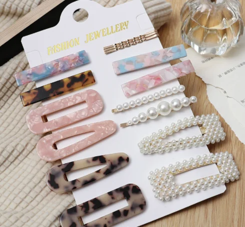 hot selling pearl diamond crystal hair clips hair pins sets summer classic heart star flower hairclips Barrettes hair ornament.png