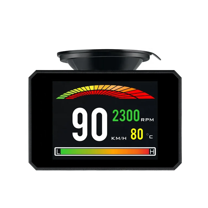 Latest Head Up Display P16 LCD screen trip computer with windshield suction OBD2 Smart Gauge Hud
