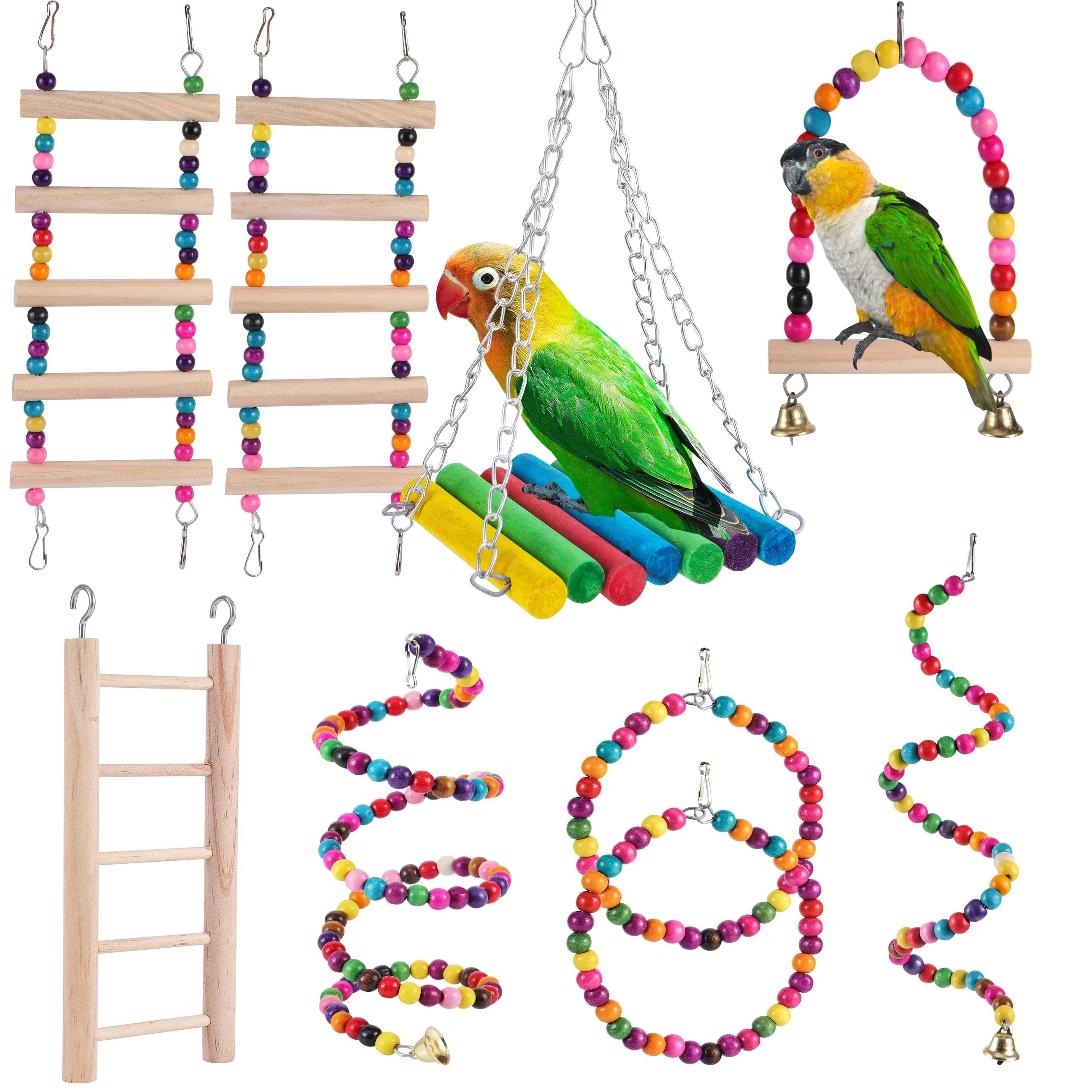 Bird Swing Chewing Training Toy Parrot Swing Hanging Hammock Ladder Pet Supplies