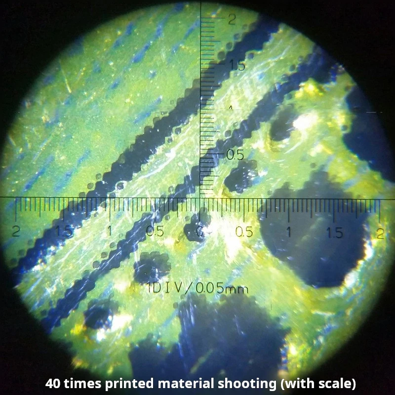 40x LED Magnifier Hand Magnifier Double tube Microscope with Scale, Textile Stamp Calligraphy and Painting Jewelry LED Light Ill