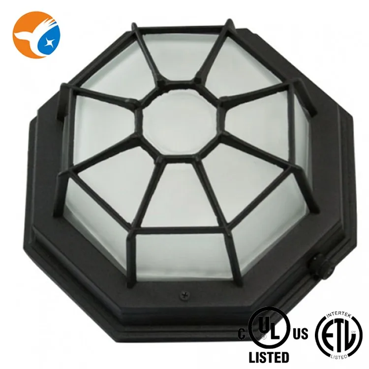 8inch Frosted Glass Black/White LED 10W Outdoor Wall light fixture with ETL certification