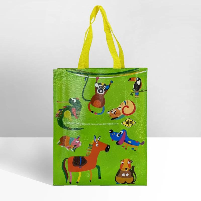 PP non woven laminated Promotions Advertising Animal Prints Pattern Woven Shopping Bag