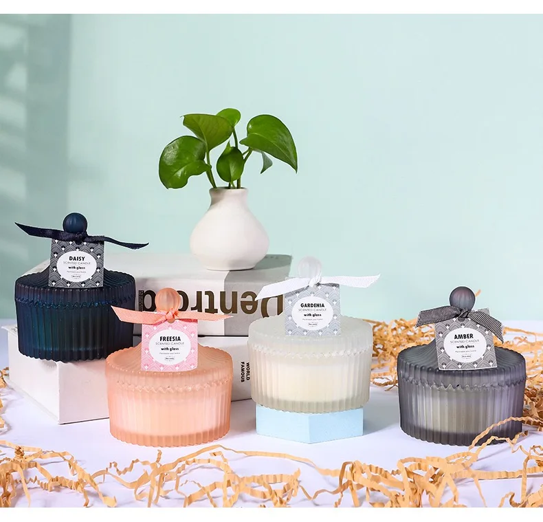 Luxury 100% natural soy wax with glass candle jars Private Label Scented candles aroma scented candle for parties