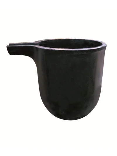 Good price isostatic graphite crucible pot with spout for melting aluminum