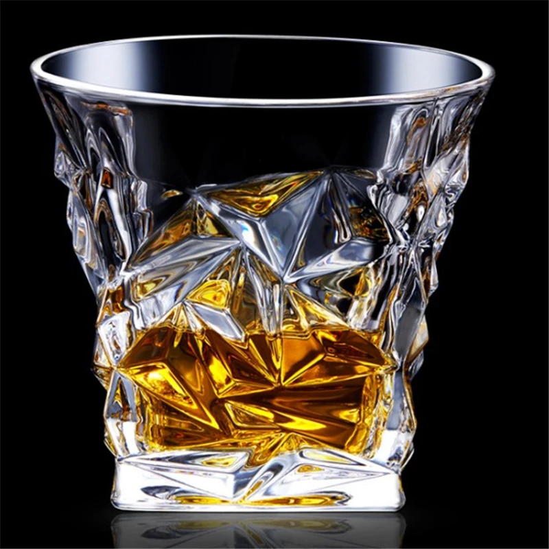 Crystal Lead Free Whiskey Cup Set Drink for Gift Bar Party Bourbon  Vodka 11 OZ Capacity