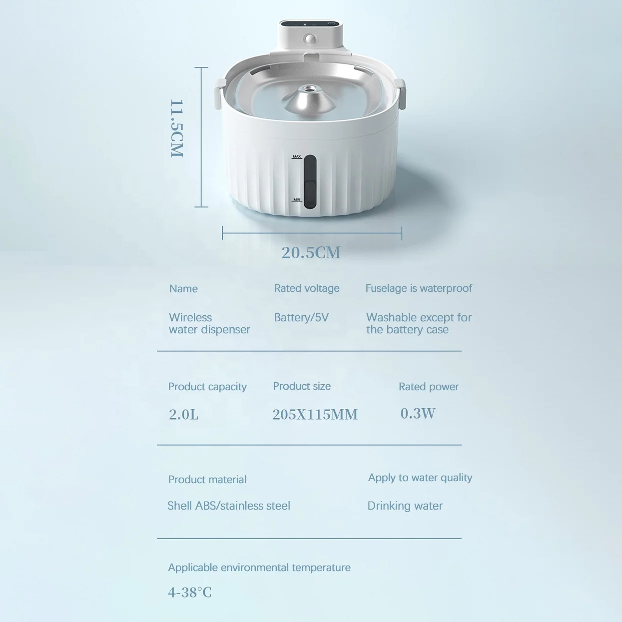 Usb Plugged In Or Battery Powered Smart Sensing Automatic Running Water Portable Dog Water Bowl Pet Drinking Fountain