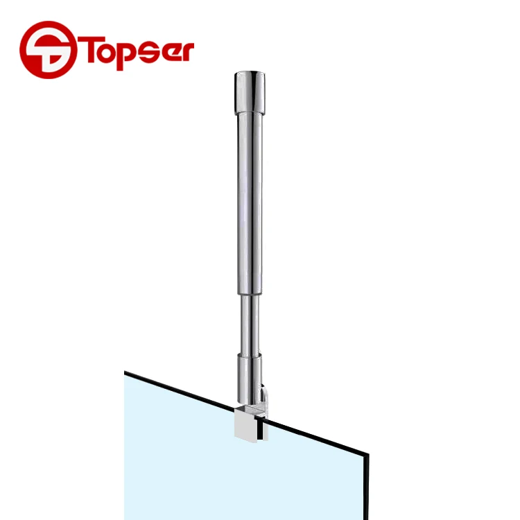 stainless steel adjustable support bar for shower screen ,from ceiling to glass screen support bar