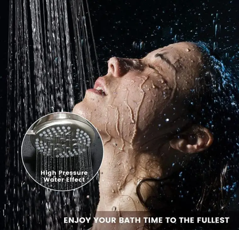 6 inch Shower arm fixed 5 inch shower head brushed nickle high press fixed rain shower head