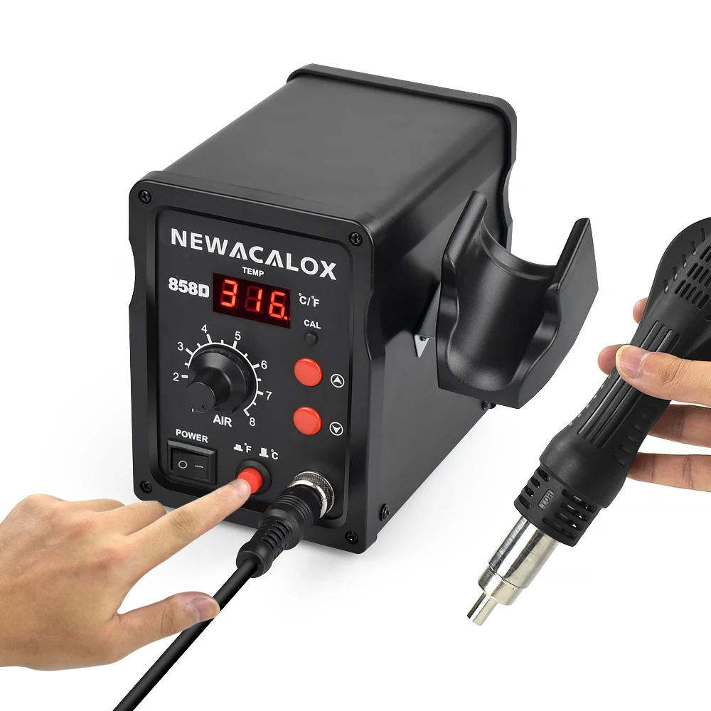 Maixi 858D 700W EU/US 100-500 Degree Hot Air Rework Station Thermoregul LED Heat Gun Blow Dryer for BGA IC Desoldering Tool