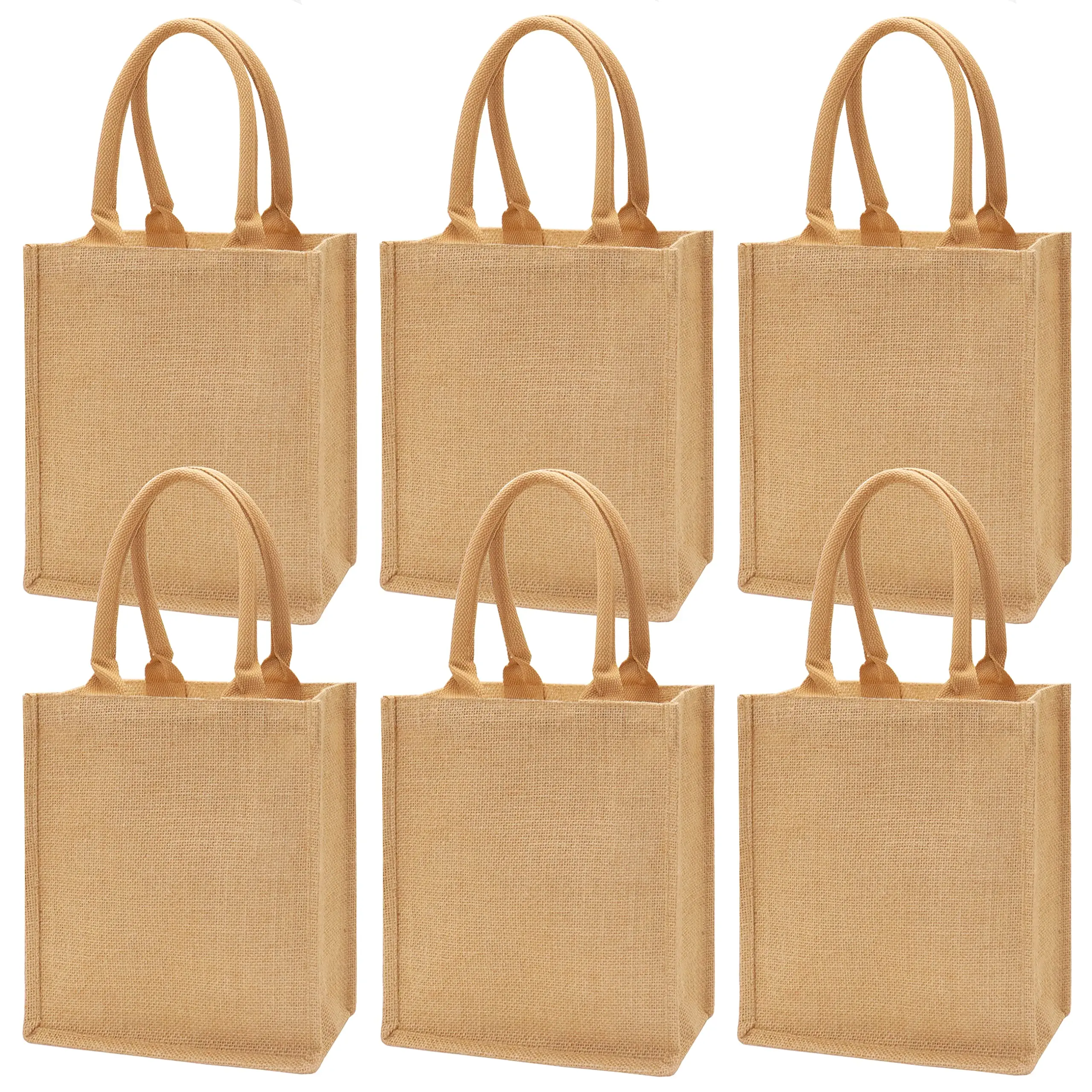 Custom Size Burlap Tote Bags Jute Beach Bag Wedding DIY Hemp Jute Shopping Bag