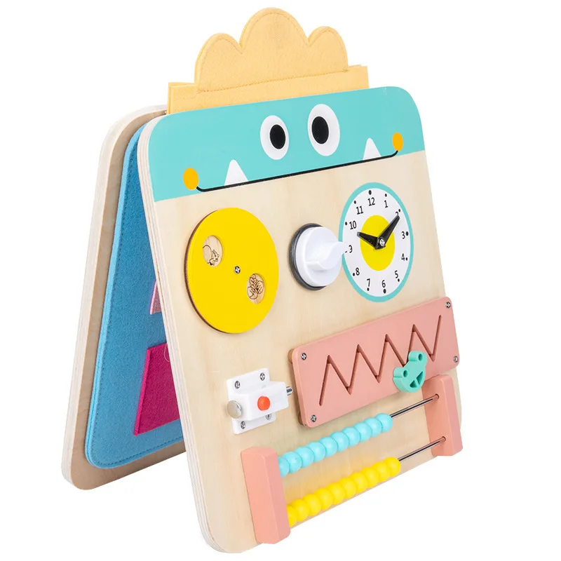 Foldable Children Wooden Montessori Busy Board Socket Switch Toys Educational Games Multifunctional Preschool Learning Toys