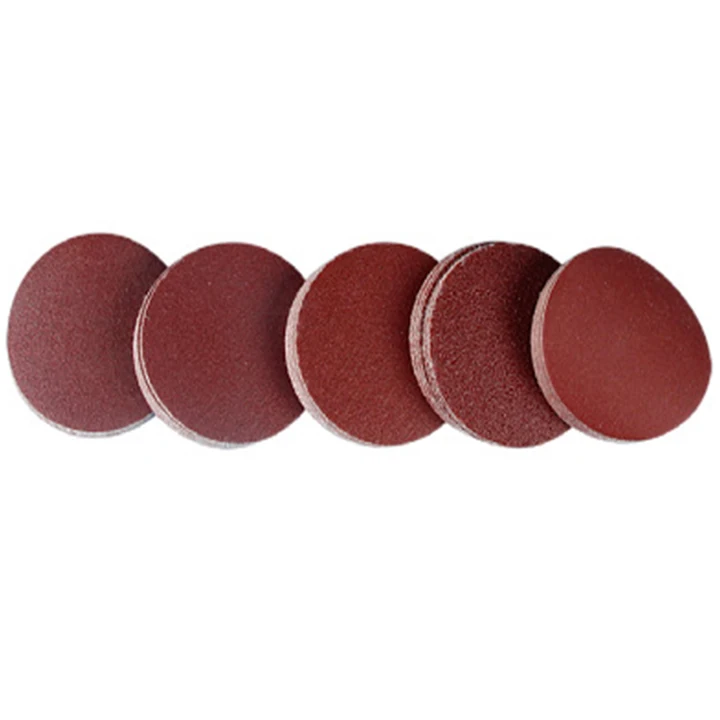Red Aluminum Oxide sandpaper 3/4/5/6 inch no holes Round sanding disc P40-P1000 grits hook and loop for polishing wood and metal