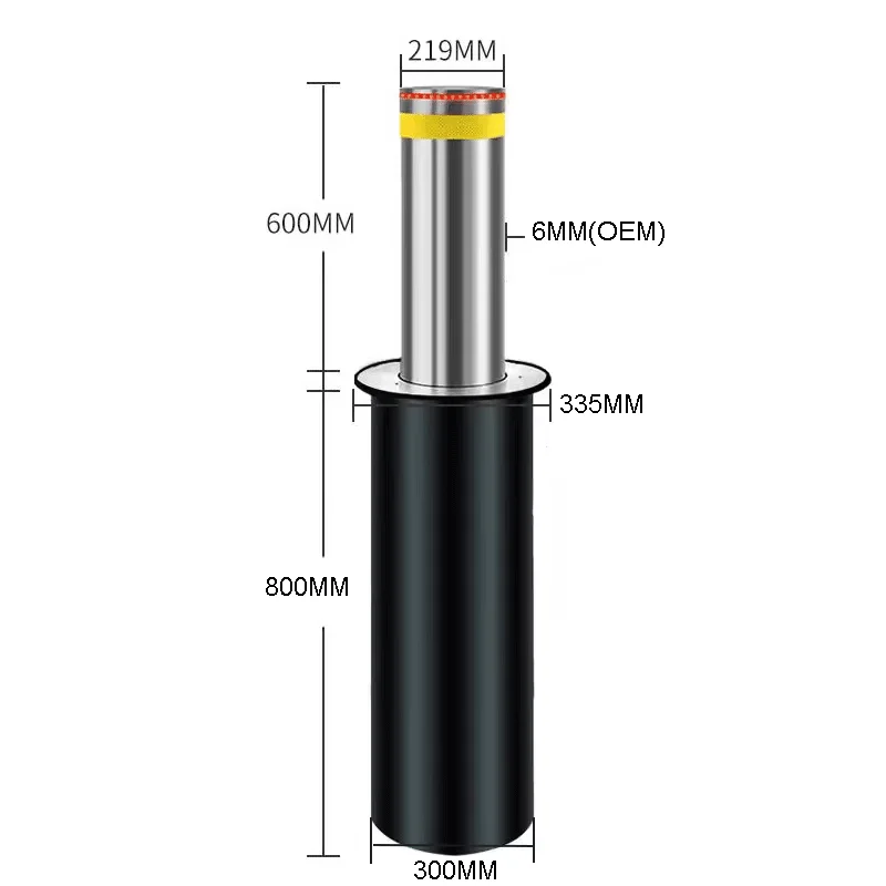 Electric Telescopic Bollard Semi-Automatic Parking Hydraulic Bollards Retractable Barricade Guard Column Warning Posts