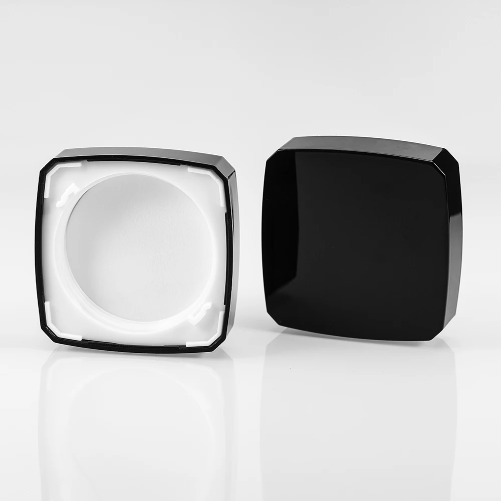 5g 10g 15g 20g square shape clear acrylic makeup jar with black lid hand eye cream jar