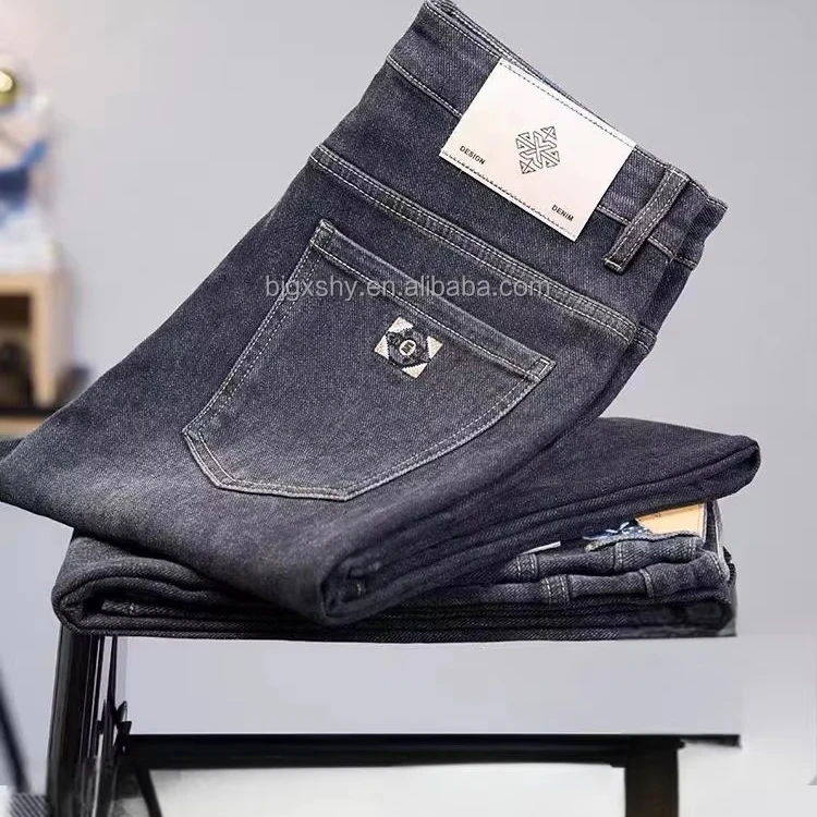 Новые весенние и осенние джинсы для мужчин прямые свободные мужские брюки среднего возраста высококачественные повседневные