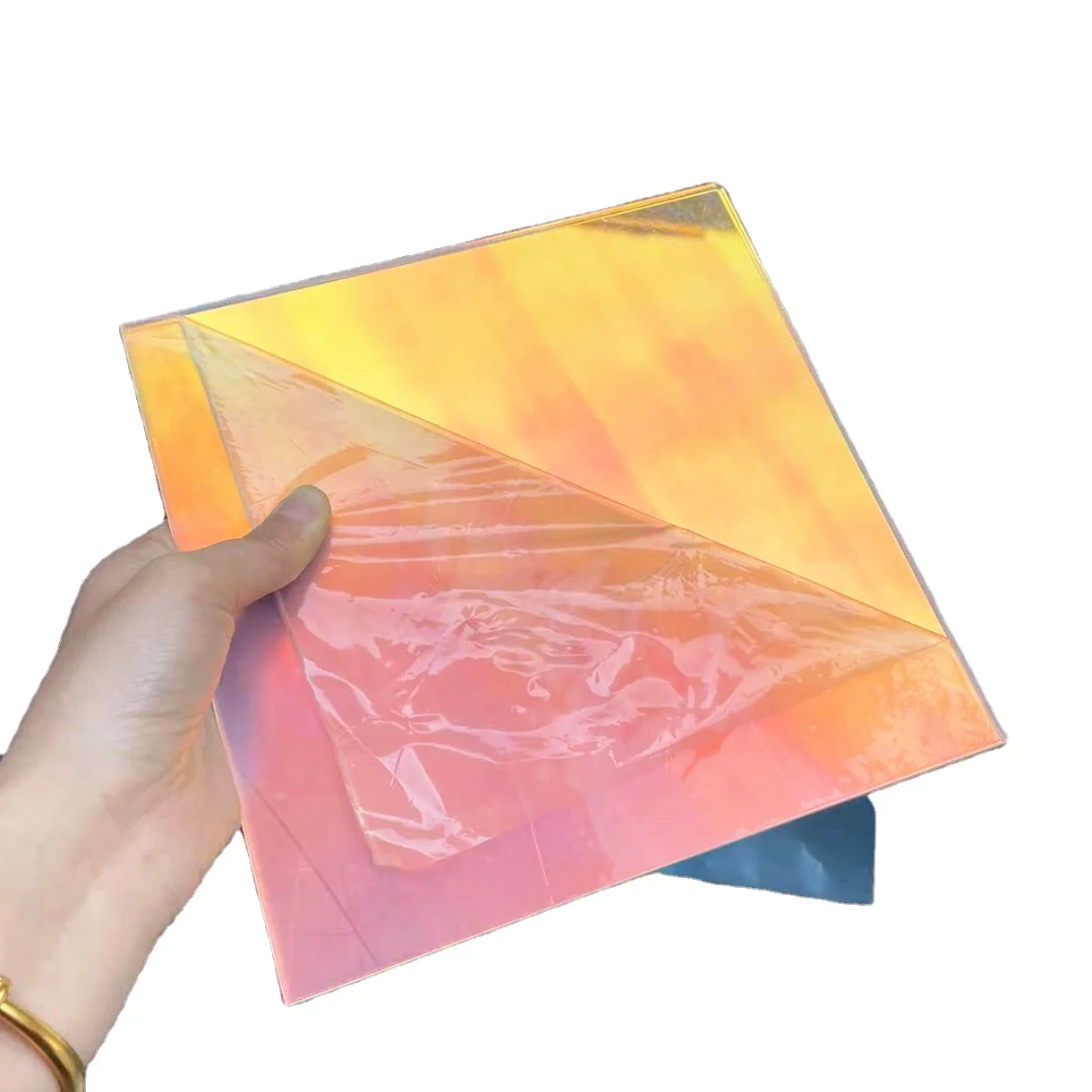 Cut To Size 20x20cm Acrylic PlexiGlass Sheet Decorative PMMA Iridescent Radiant Sheet For Organizer Box