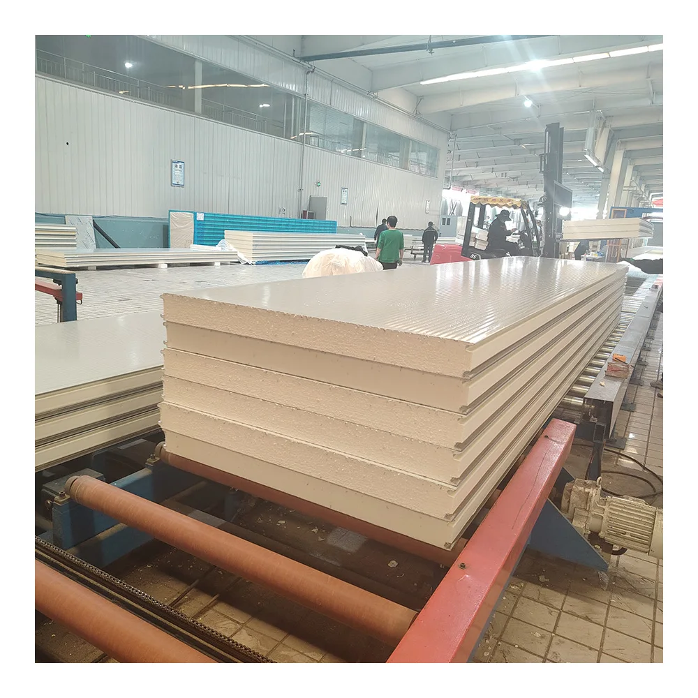 High Density Insulated Wall Roof Boards fireproofing Rock Wool Waterproof Sandwich Salinized Steel Plate