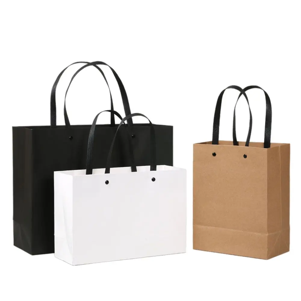Paper Custom Logo Packaging Wholesale Gift Shopping Bags With Handles