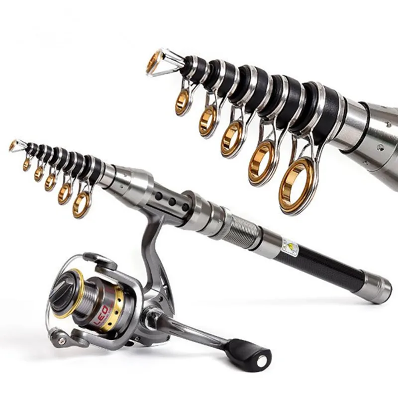 Hot Sale Portable Long Casting 4.9FT - 8.9FT Length Carbon Fiber Telescopic Fishing Rods For Saltwater