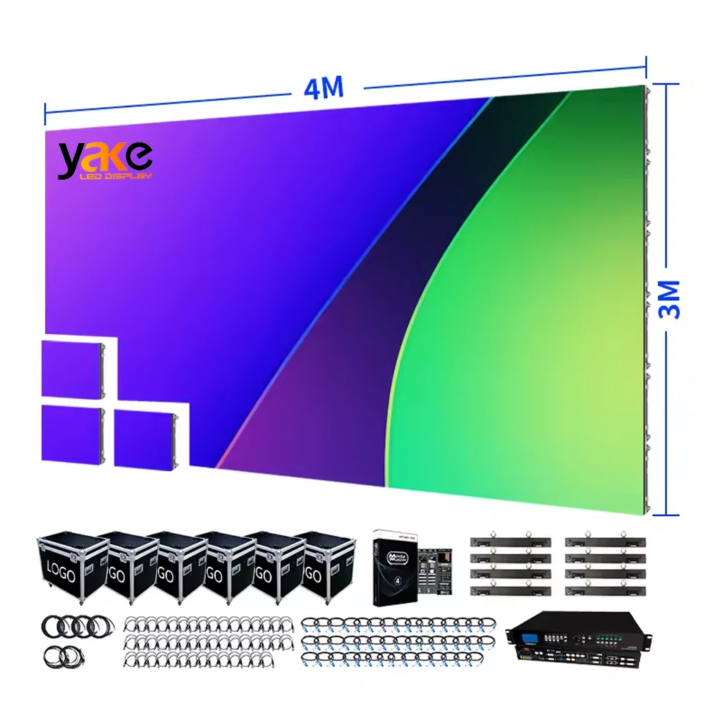 P3.9 Indoor Outdoor 500x500 500x1000 Led Panel Backdrop Rental Led Screen Complete System Turnkey Led Video Wall big screenl