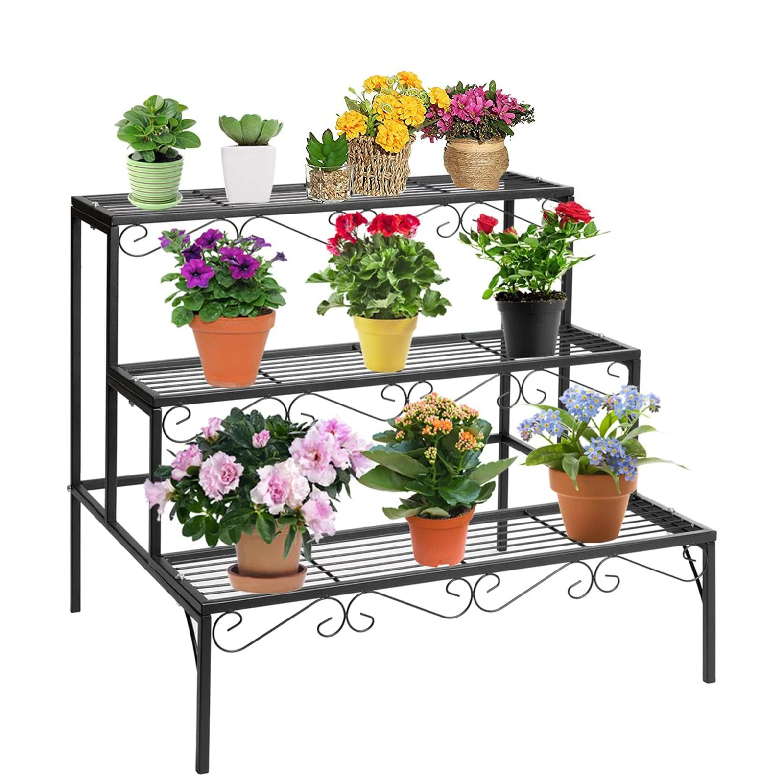 Modern Metal Corner Shoe Stand Gardening supplies metal Flower Pot Rack Storage shelf 3 Tier Plant Stand