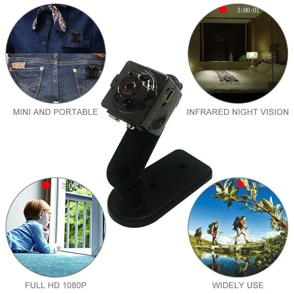 Маленькая Подарочная мини-камера видеонаблюдения HD 1080P, беспроводная камера для домашнего видеонаблюдения, наружная, комнатная, детская, няня, экшн-камера, Спортивная камера SQ8