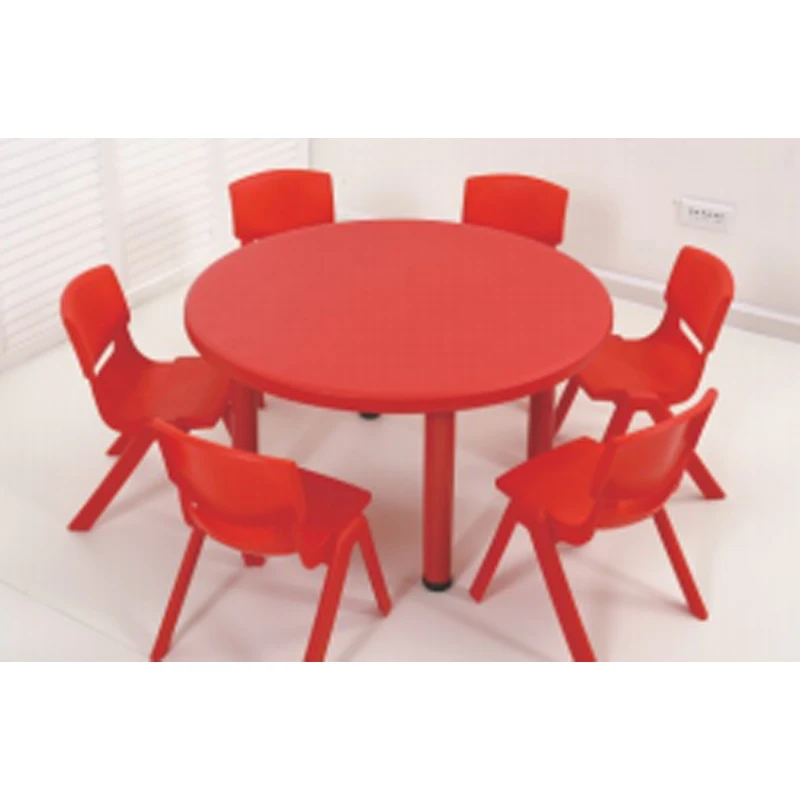 Cheap price kids table and chair set stainless steel adjustable legs preschool plastic rectangle table and chair for children