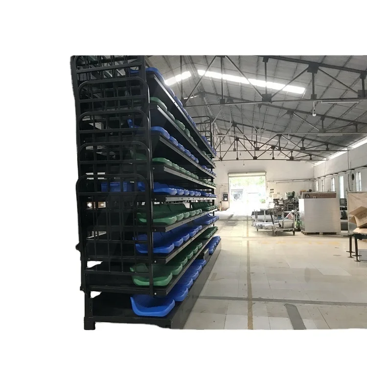 10 Rows 19ft telescopic grandstand seating indoor wood retractable bleachers retractable bleacher For Stadium