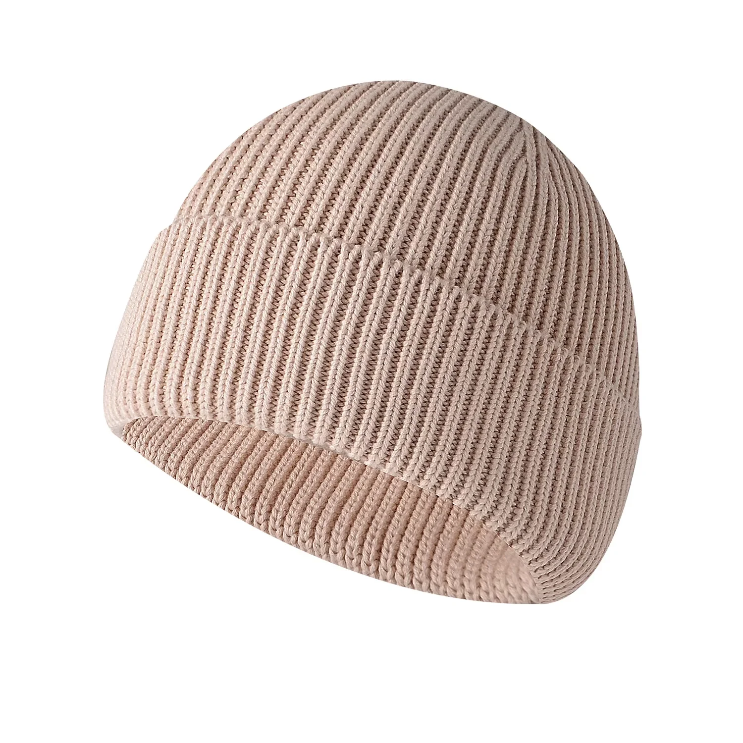 High Quality Winter Plain Dyed Custom Beanie Hat 100% Cotton Warm Knitted Beanies Custom Logo beanie knit hat