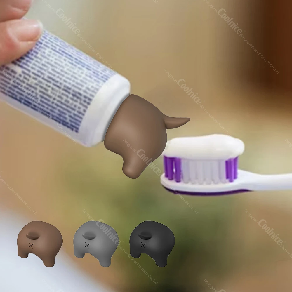 Bathroom Accessories Funny Dog Toothpaste caps Squeezer Ideal for Toothpaste Silicone Dog Butt Toothpaste Cap