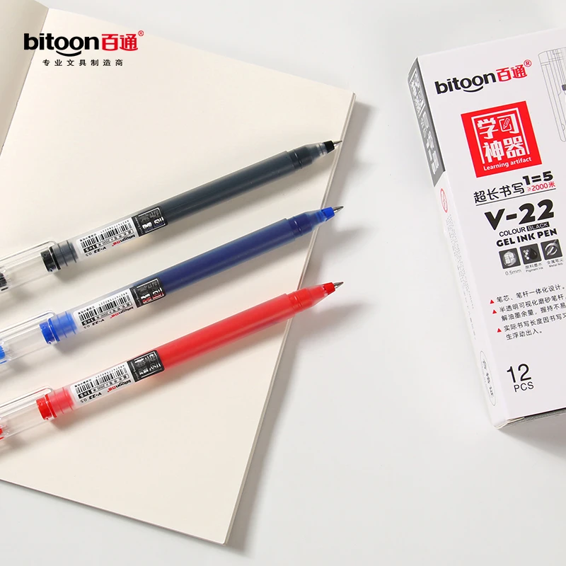 Wholesale Large Capacity 0.5mm Gel Pen with Custom Logo School Supplies in Black Blue Red Colors Cheap Plastic Signature Pen