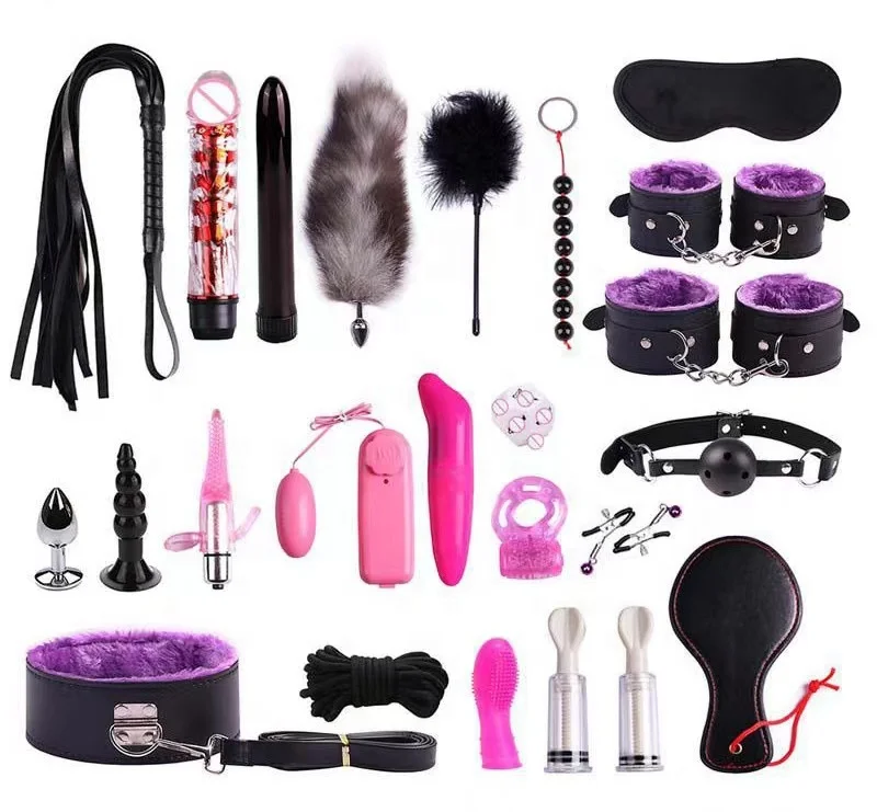 Factory Price 23 pcs/set Sex Toys For Couple bondage kit Sexy Flirting Fetish bdsm set