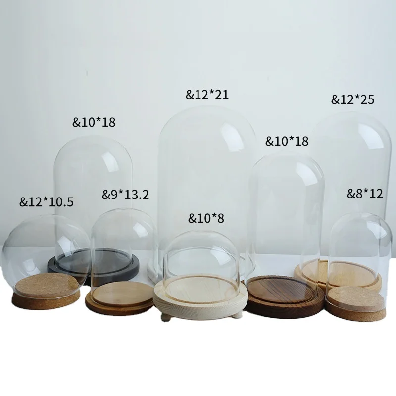 
Decorative Clear Glass Dome/Tabletop Centerpiece Display Case with Black Base 