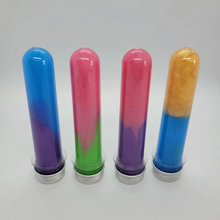 Funny Low boron colorful Circular tube nasal mucus glue Crystal mud putty playdough slime test tube slime for kids