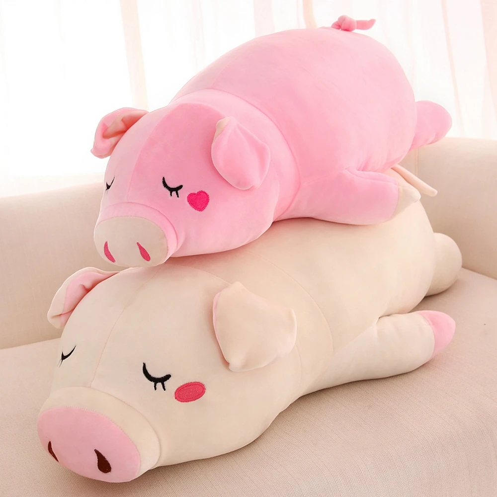 Custom Cute Seal Sublimation Pink Pig Pillow Stuffed Animals Plush Toys With Soft Body