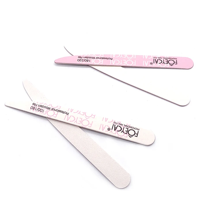Custom Printing wooden 100 120 220 Grit double sided nail file professional with logo