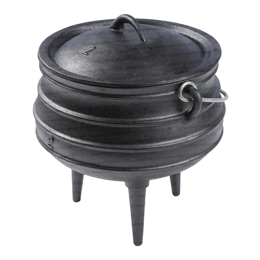 OEM Pre-seasoned South Africa Cast Iron Three 3 Legged Legs Potjie Pot Cauldron