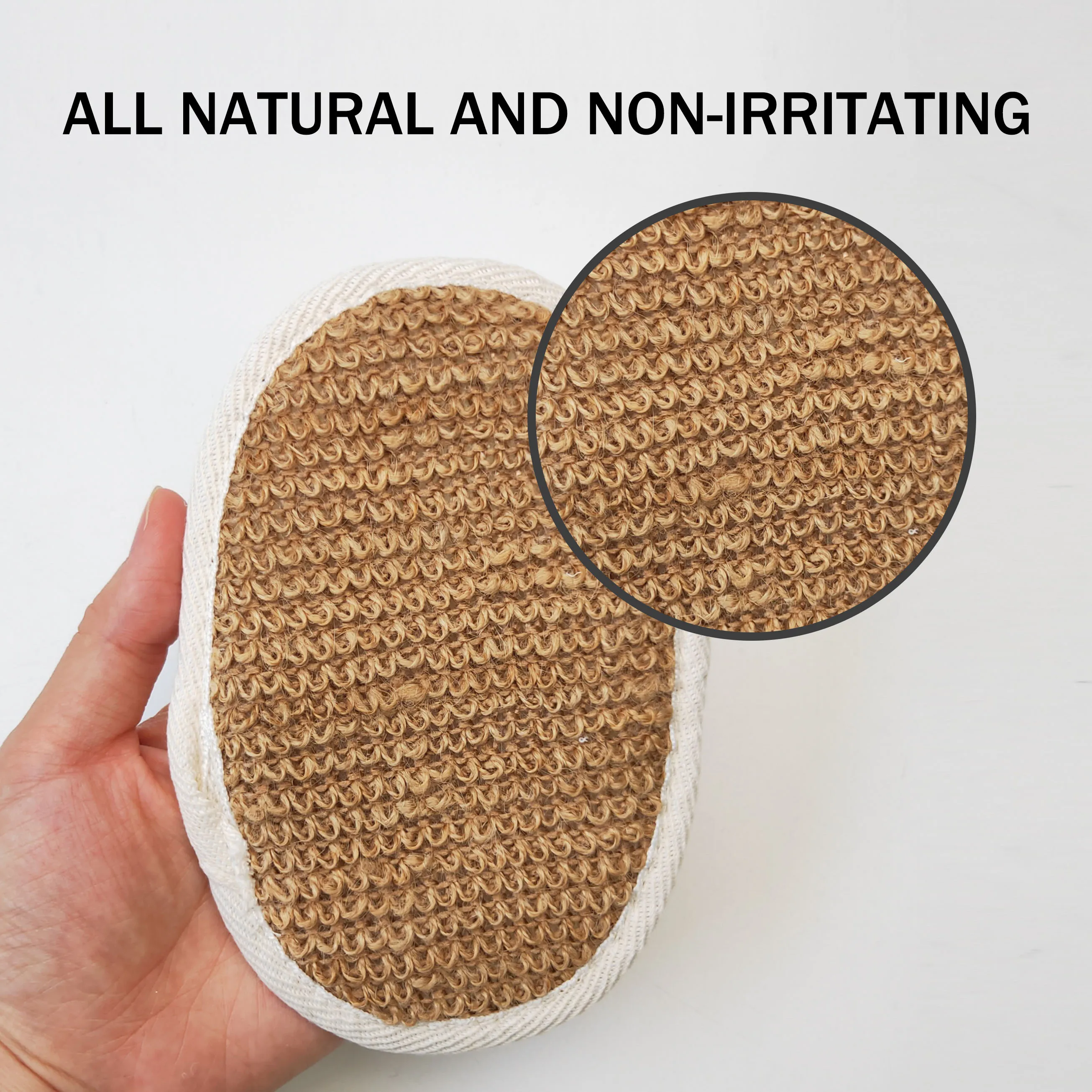 wholesale Natural Hemp Exfoliating Loofah Sponge Towel Natural Bath Scrubber Luffa Loofah Sponge Pads