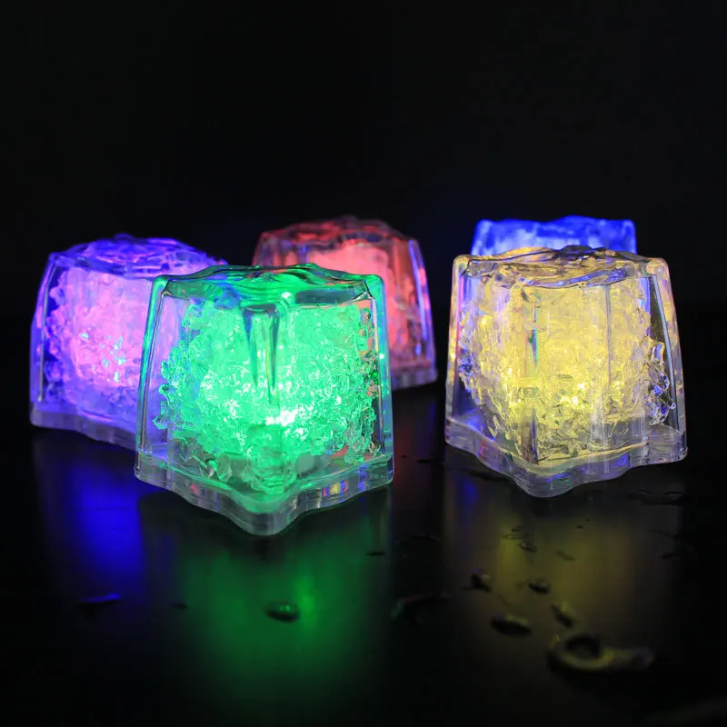 35mm Push Button Ice Cube 3 Model Flash New LED Light Ice Cubes Party Bar Festival Wedding Cup Decoration Luminous Night Lamp