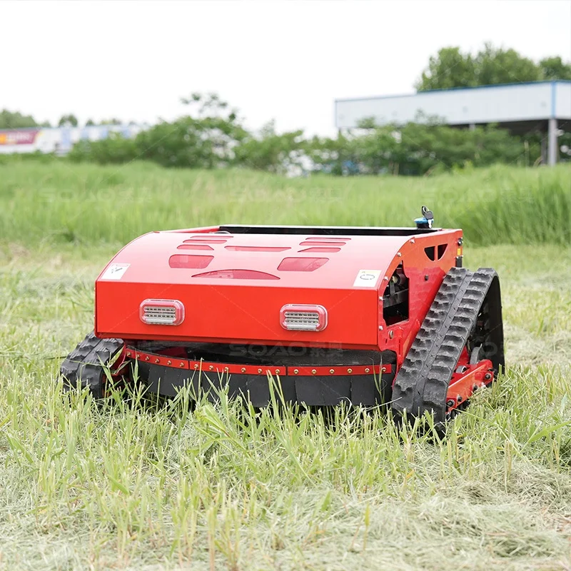 Zero Turn Lawn Mower Electric AI Remoter Control 4 Wheel Mower For Bush Use Lawn Mower With Track