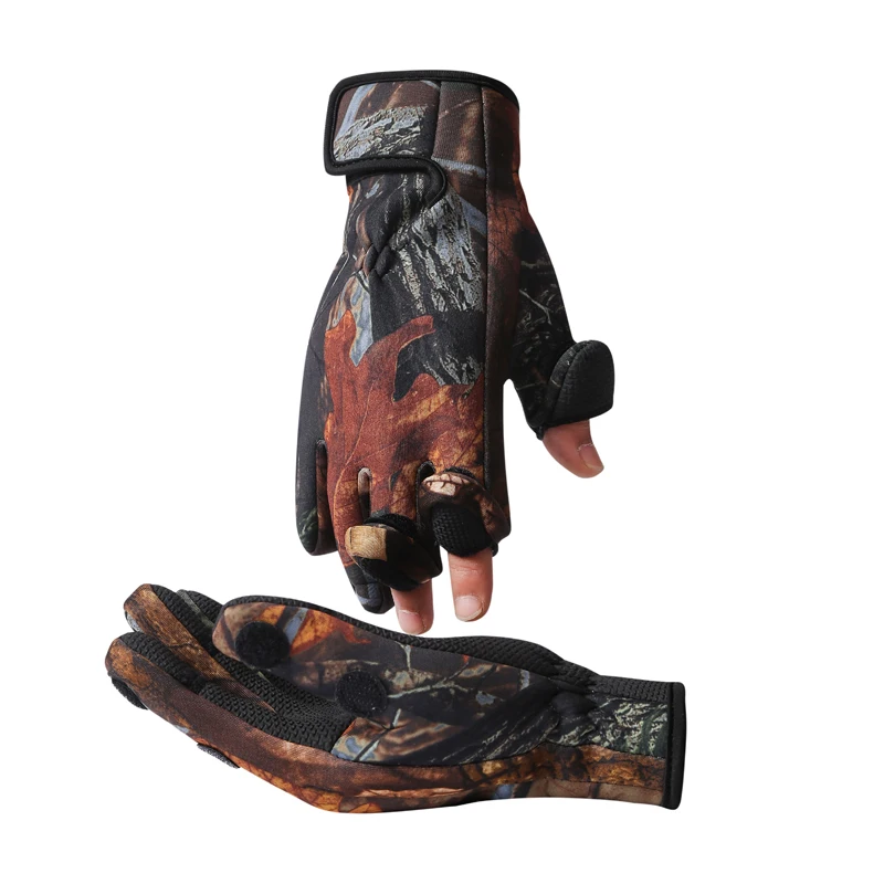 Winter Outdoor Anti-slip Fishing Shooting Camouflage Elastic Full Finger sports Hunting Gloves