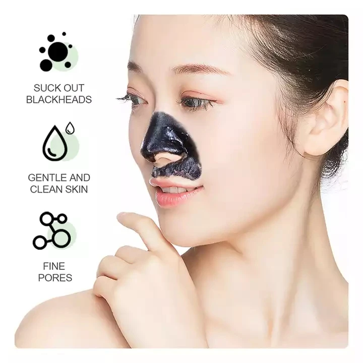OEM private label bamboo charcoal whitening deep cleansing skin care beauty nose mask peel off blackhead remover cream