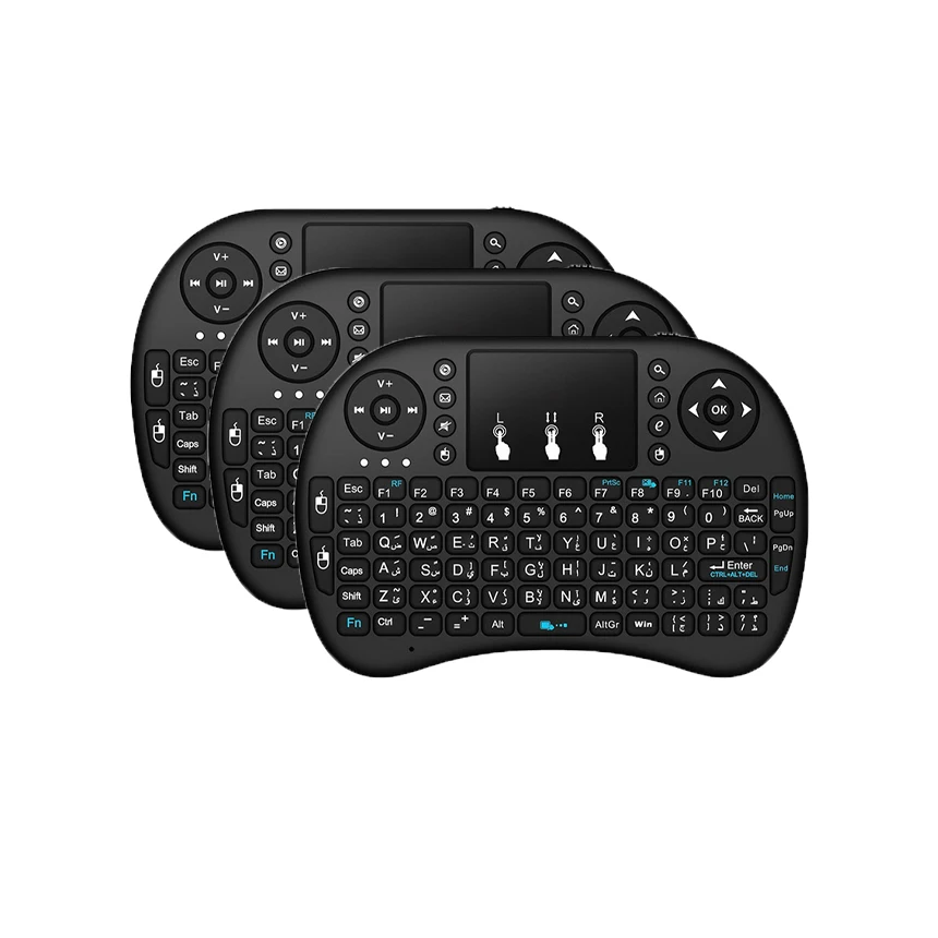 Индивидуальные Универсальный мини беспроводная клавиатура с подсветкой 3 вида цветов (RGB) светодиодная портативная клавиатура ноутбука клавиатуры для ТВ-бокса