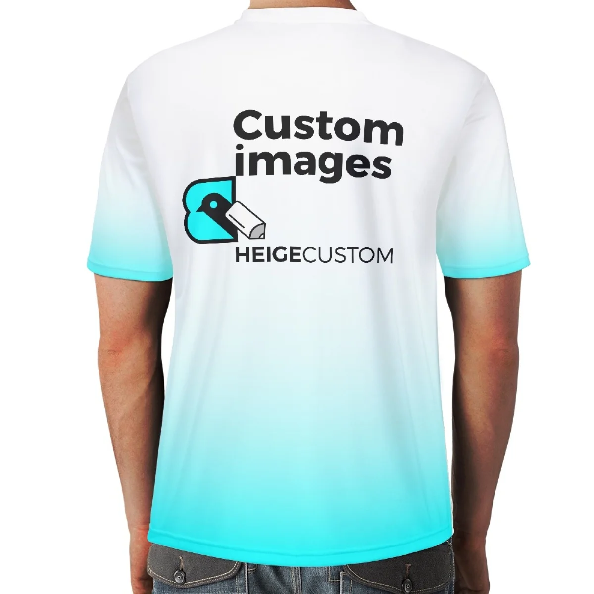 Low MOQ Casual Fitness Clothing Men Manufacturers Wholesale Polyester Custom Logo Printing All Over Print T-shirts On Demand