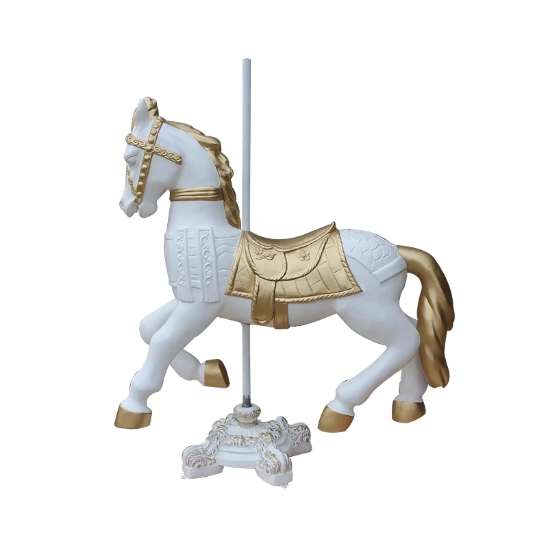 Garden Sculpture Standing Full Sized fiberglass Carousel Life Size Statues Animals merrygoround Antique carousel Horse Statue