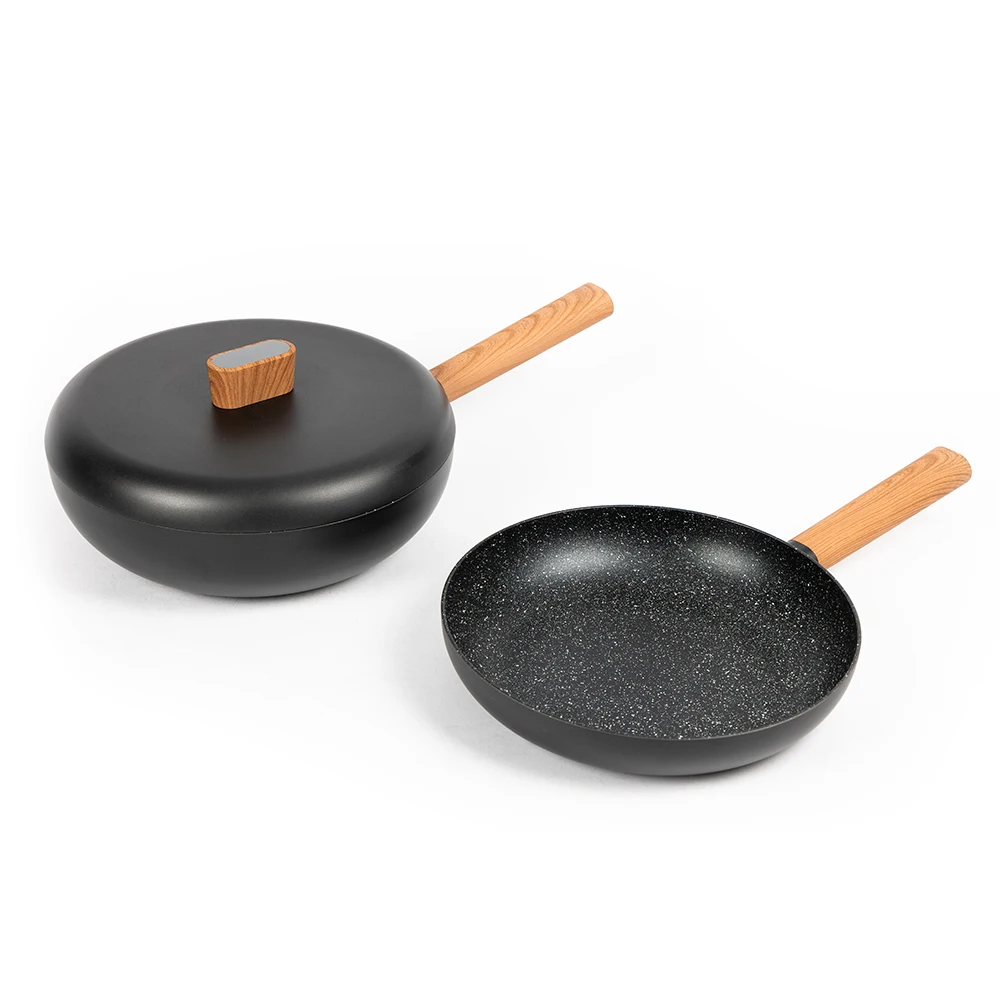 Customized 12-Piece Aluminum Non-Stick Cookware Set Includes Pots and Pans with Durable Non-Stick Se Features