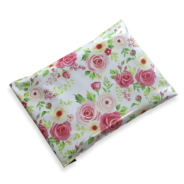 Wholesale rose pattern poly mailer plastic shipping bags
