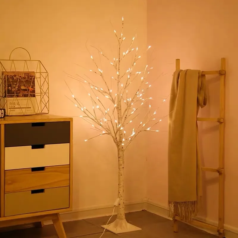 White branch birch tree lamp 90cm indoor Christmas warm white simulate twig decoration branch led artificial birch tree lights